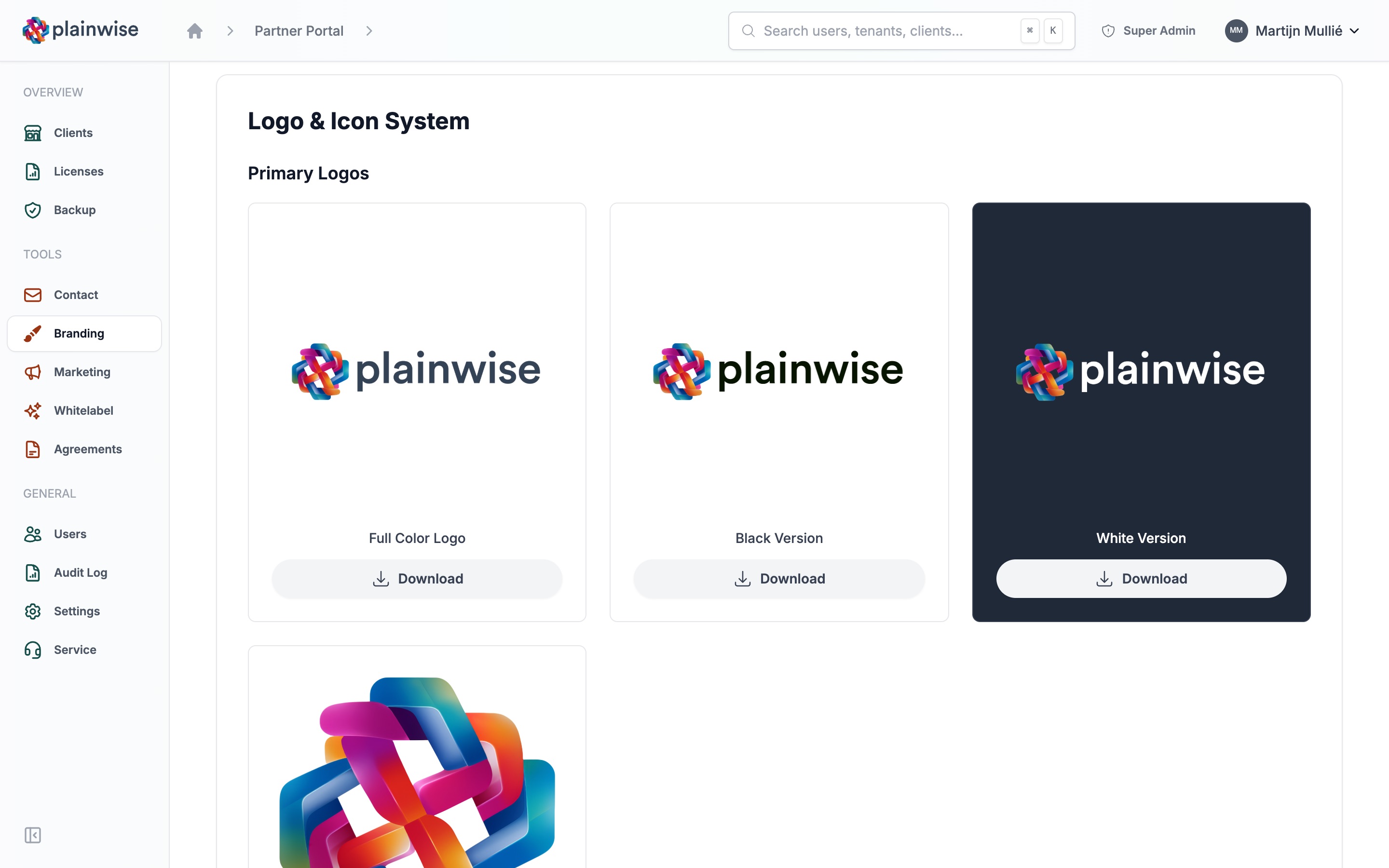 De Plainwise-logo's om te downloaden onder Branding